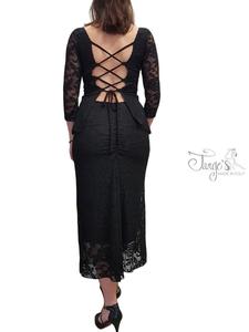 Miriam set in black lace with cross back