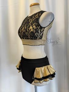 Pole Dance set in black and gold fabric