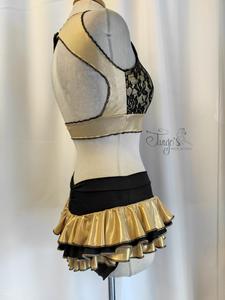 Pole Dance set in black and gold fabric