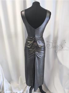 Set Teresa in dark silver laminated fabric