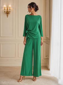 Suit Tiziana green, top and pant