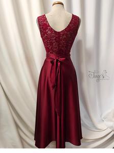 Top Alana in pizzo glitter rosso scuro