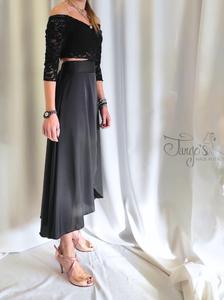 Set top Annalisa and Orfea skirt in black satin