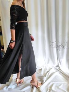 Set top Annalisa and Orfea skirt in black satin