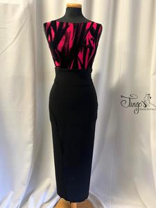 Completo top Romi floccato fucsia e gonna Carmen