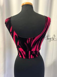 Completo top Romi floccato fucsia e gonna Carmen