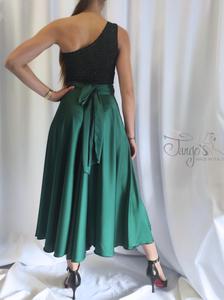 Set top Simon and Orfea skirt in green satin and glitter