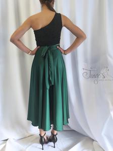 Set top Simon and Orfea skirt in green satin and glitter