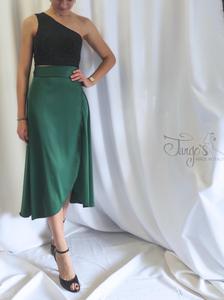 Set top Simon and Orfea skirt in green satin and glitter