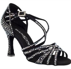 Dancin Scarpe Da Ballo In Raso Nero 5 Fasce Con Listini , Ta