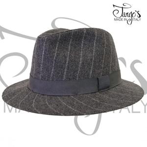 Fedora gessato grigio