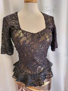 Completo Bronzo e pizzo nero con paillettes