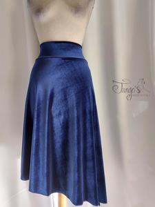 Skirt Giulia blue velvet