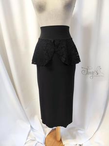 Skirt Paola black with peplum