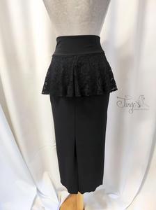 Skirt Paola black with peplum