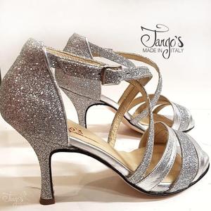 La Plata Argento Glitter Tacco 8,5cm