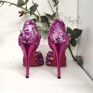 Dora paillettes fucsia argento -Tacco 10,5cm