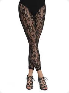 Pridance- Leggins pizzo nero elastico