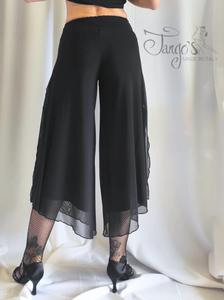 Pantalone Betty nero con tulle