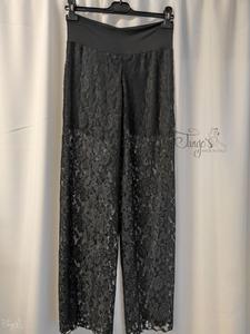 Panta Palazzo in black lace with lining