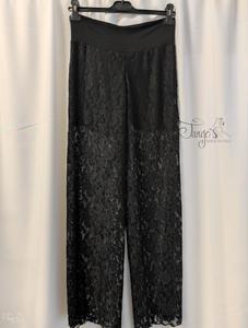 Panta Palazzo in black lace with lining