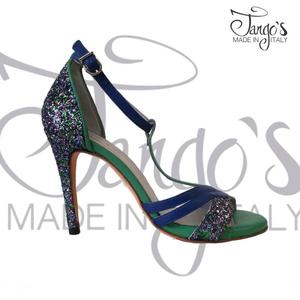 Sandalo La Cruz Glitter Verde e Blu