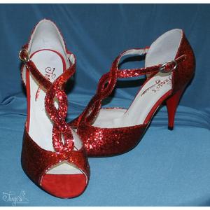 Sandalo Timote glitter rosso