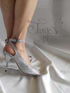 Scarpa Mare glitter argento - Tacco 9,5 cm