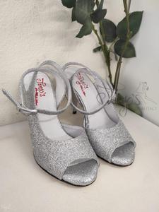 Scarpa Mare glitter argento - Tacco 9,5 cm