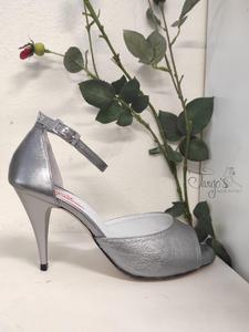 Shoes Rosita silver leather - Tacco 9,5 cm