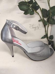 Shoes Rosita silver leather - Tacco 9,5 cm