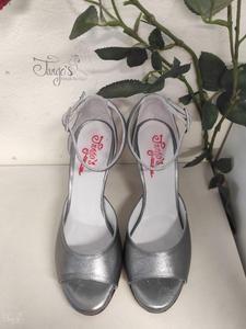 Shoes Rosita silver leather - Tacco 9,5 cm