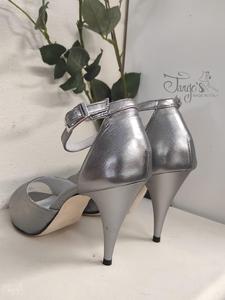 Shoes Rosita silver leather - Tacco 9,5 cm