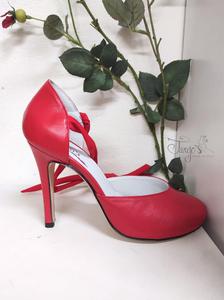 Shoes Alessia in red leather - heels 10,5cm