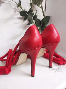 Shoes Alessia in red leather - heels 10,5cm