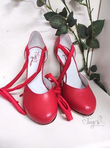 Shoes Alessia in red leather - heels 10,5cm