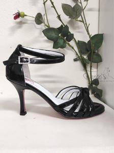 Shoes Claudia glossy black leather - Heels 8,5cm