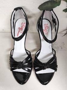 Shoes Claudia glossy black leather - Heels 8,5cm