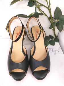 Scarpe Dafne nero pelle - Tacco 6,5cm