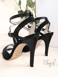 Scarpe Marina paillettes nere - Tacco 10,5cm - 6717ad54afa80