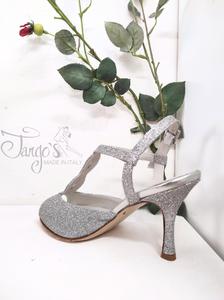 Timote shoes in silver glitter - Heels 8,5 cm