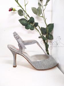 Timote shoes in silver glitter - Heels 8,5 cm