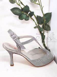 Timote shoes in silver glitter - Heels 8,5 cm
