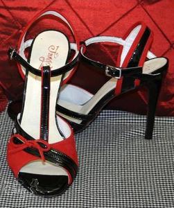 Almafuerte rosso e nero sandalo - Tacco 10,5 cm
