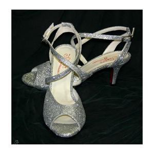 Chantal glitter argento - Tacco 6,5 cm