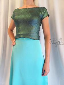 Top Annalisa in azzurro acquamarina