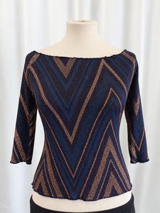 Top Annalisa lurex fantasia geometrica