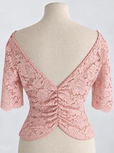 Top Annalisa pizzo rosa antico