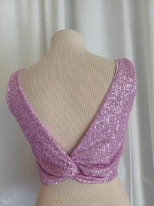 Top Giusy con nodo posteriore paillettes