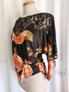 Top Oda lace and orange flower